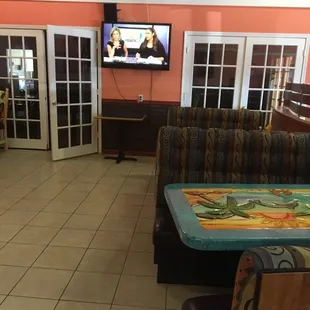 the inside of the restaurant