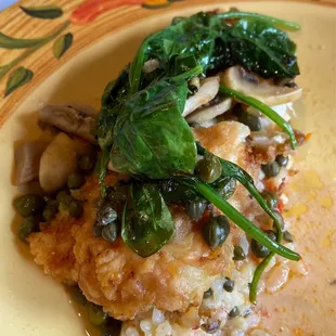 Half of Scrod Piccata entree that I took home.