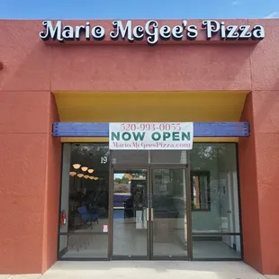 the entrance to the restaurant
