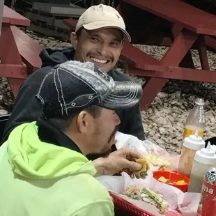 Happy Customers who ordered Tortas, Tacos y Quesadillas!