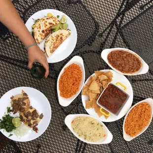 a table full of mexican food