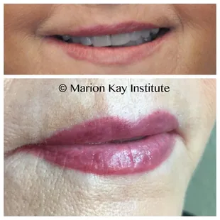 Before and after of our signature lip blend
