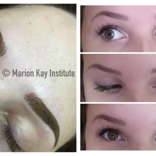 Immediately after &amp; healed combo hair stroke and solid brows