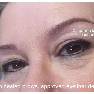 Healed brows, approved eyeliner design