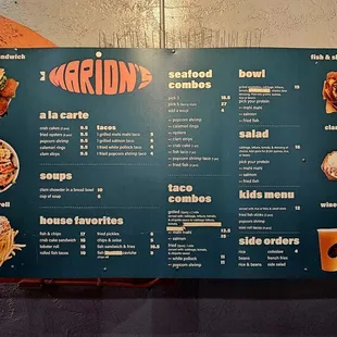 menu as of May 2024