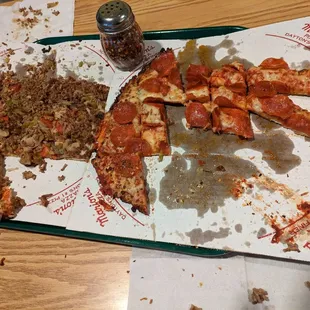 Two large. One supreme, one just pep. They were both amazing. Could not stop eating.