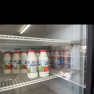 milk in a refrigerator
