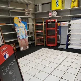 Shelves, Banners, and Everything Must Go!  8/30/2024