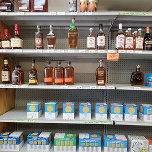 A few Whiskey Favorites left and a New Popular drink called High Noon Flavored  Seltzers.  8/30/2024