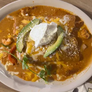 Two Shrimp Enchiladas Plate