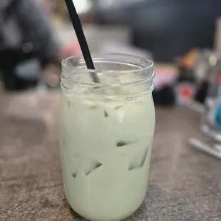 Iced matcha latte