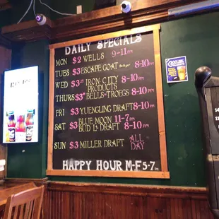 Specials Menu