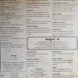 menu