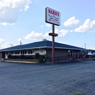 the front of the restaurant