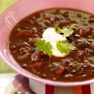 a bowl of chili and beans