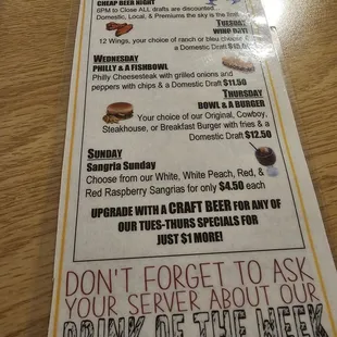 menu