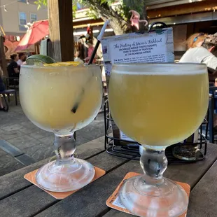 White Sangria (left) &amp; Mango Cart Draft Beer (right)