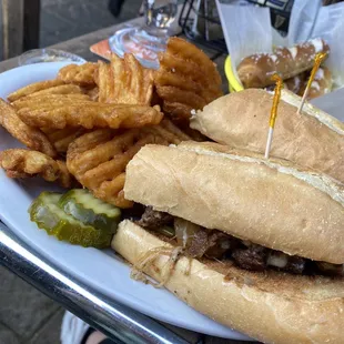 Filet Tip Hoagie with waffle fries
