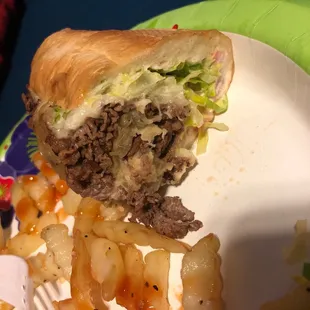 Steak and cheese lol what's left of it anyway