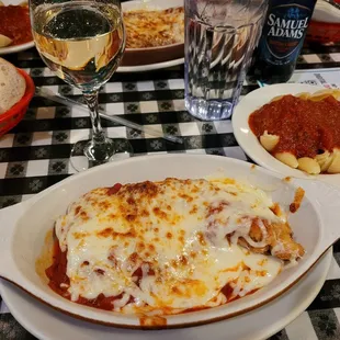 Chicken parm with shells