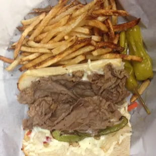 Philly Cheese Steak &amp; Hand Cut Fries