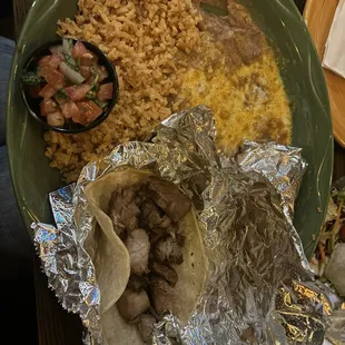 carnitas taco combo plate