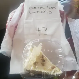 Look what this wonderful sub shop sent us after we got married!!!