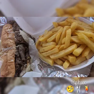 a sandwich and french fries