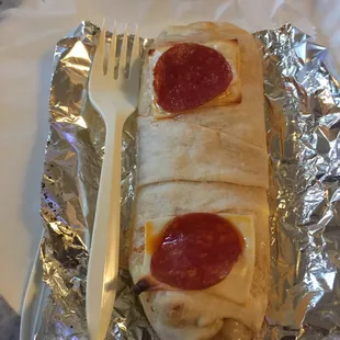 Personal pepperoni and mozzarella boli