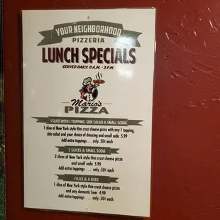 Lunch specials