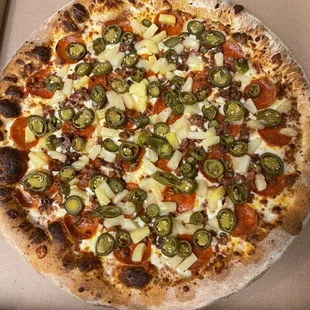 Pepperoni, Pineapple, Bacon, Jalapeños