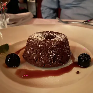 Warm Valrhona "Manjari" Chocolate-Polenta Cake