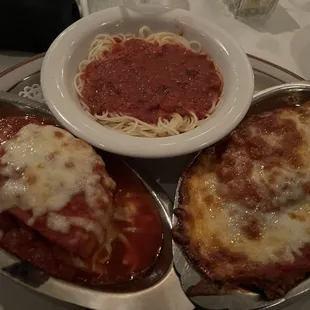 Mario's Combo...... Lasagna, Chicken Parmesan &amp; Angel Hair Pasta!