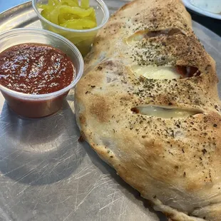 Calzone with cheese pepperoni and sausage!!!