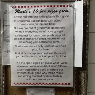 a notice board with instructions