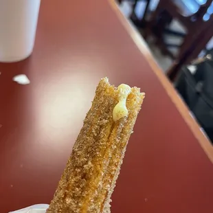 Churro stuffed with Bavarian cream