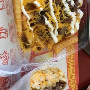 California burrito and carne asada fries