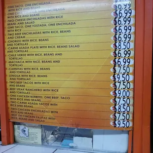 the menu