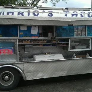 a food truck parked in a parking lot
