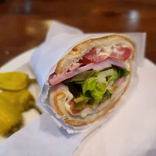 Spicy Italian melt sandwich