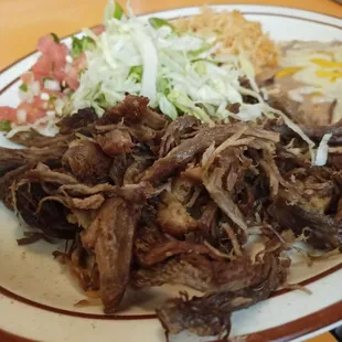 Dry, hard, greasy carnitas and a chicken salad at Mario's traditional mexican restaurant