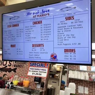 menu and prices