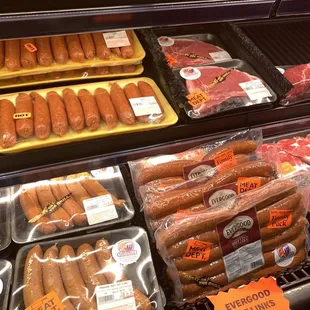 a variety of sausages