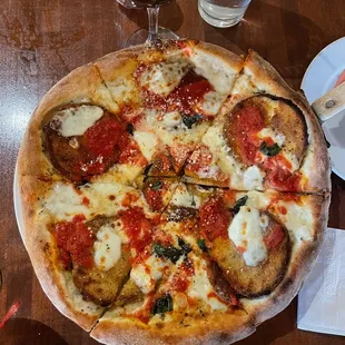 Eggplant Parmesan pizza