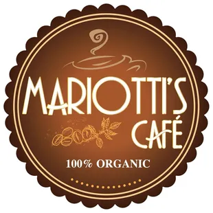 a logo for mariotti's cafe