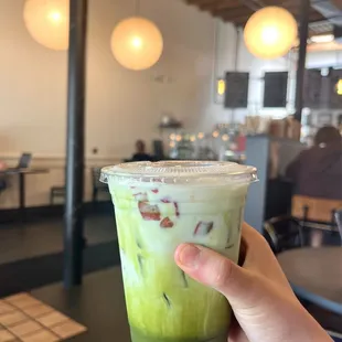 strawberry matcha latte