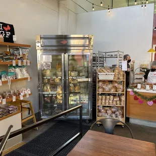 a display of baked goods