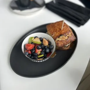 Chicken biscuit with fruit