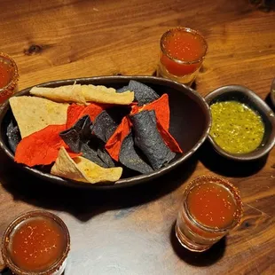 Chips and salsa Candy shots