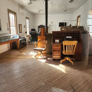 Inside the print shop (taken outside from the window so a little blurry)